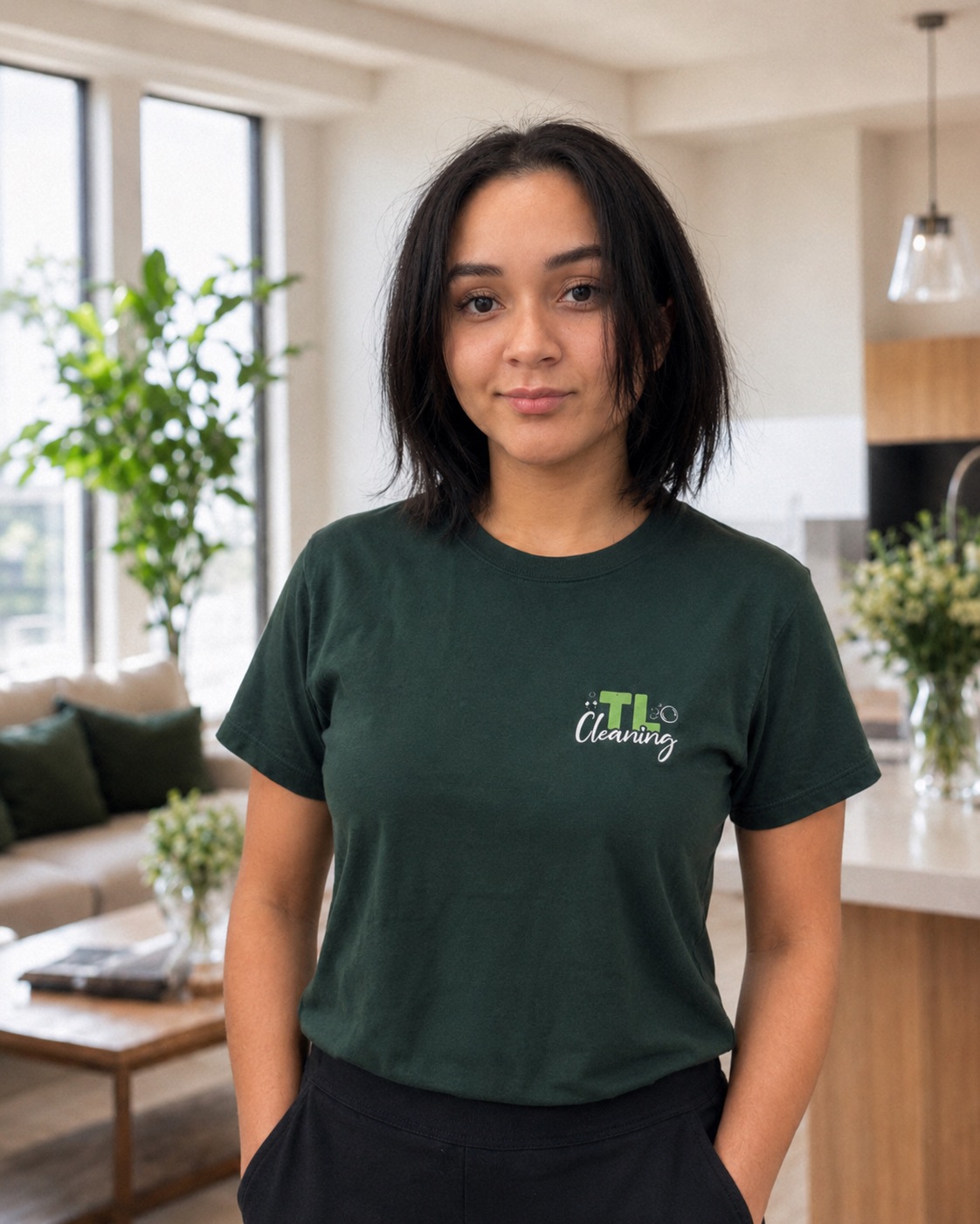 Isa Santos, founder of TL Cleaning Solutions, and her team